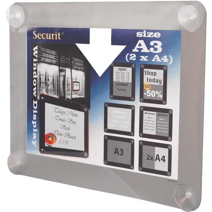 Securit Raamdisplay A3 Grijs | Displaywinkel.nl, Zakelijke goederen, Kantoor en Winkelinrichting | Kantoorartikelen, Nieuw in verpakking