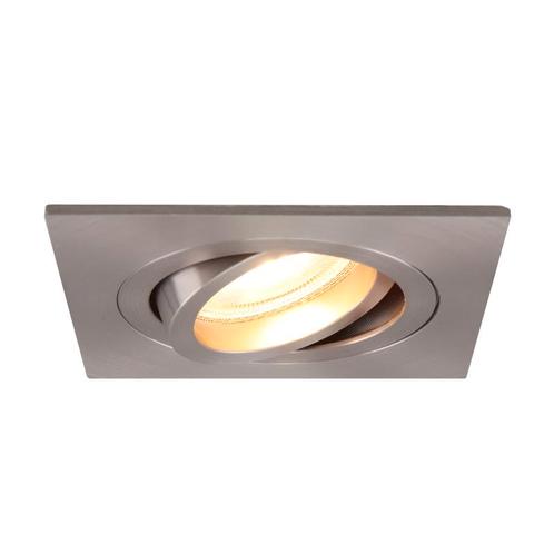 Kantelbare vierkante inbouwspot Scott, chroom geborsteld, Huis en Inrichting, Lampen | Spots, Nieuw, Ophalen of Verzenden