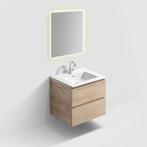 Badmeubelset Met Spiegel Clou InBe 60 CM Grieks Eiken, Ophalen of Verzenden, Nieuw, Bad