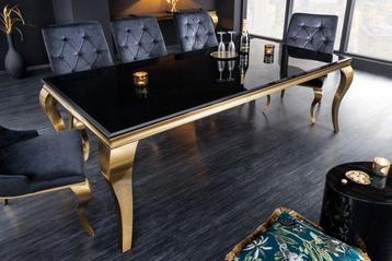 Elegante design eettafel MODERN BAROK 200cm zwart goud