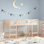 vidaXL Kinderhoogslaper met ladder 80x200 cm massief, Huis en Inrichting, Eenpersoons, Bruin, Verzenden, Nieuw