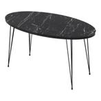 [en.casa] Salontafel Skævinge ovaal 43x90x50 cm marmer zwart, Huis en Inrichting, Tafels | Salontafels, Verzenden, Nieuw