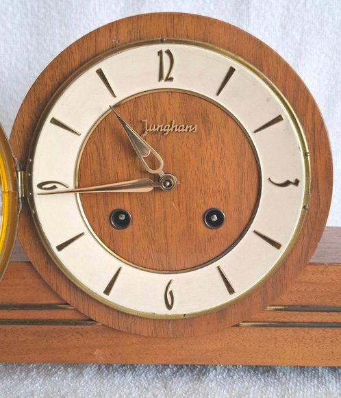 Pendule - Junghans - Art Deco Glas, Hout, Messing, Metaal -, Antiek en Kunst, Antiek | Klokken