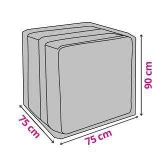 Tuinkussenhoes | Perel | 75 x 75 x 90 cm (PP, Grijs), Tuin en Terras, Tuinmeubel-accessoires, Nieuw, Verzenden