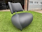 Leolux Pallone fauteuil zwart/grijs leren design relax stoel, Huis en Inrichting, Fauteuils, Zo goed als nieuw, Leer, Design