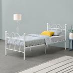 Metalen bedframe Apolda met bedbodem wit 90x200 cm, Huis en Inrichting, Slaapkamer | Bedden, Nieuw, Verzenden