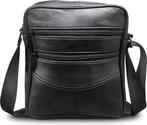 Kleine leren schoudertas heren zwart., Sieraden, Tassen en Uiterlijk, Tassen | Schoudertassen, Verzenden, Nieuw, Overige merken