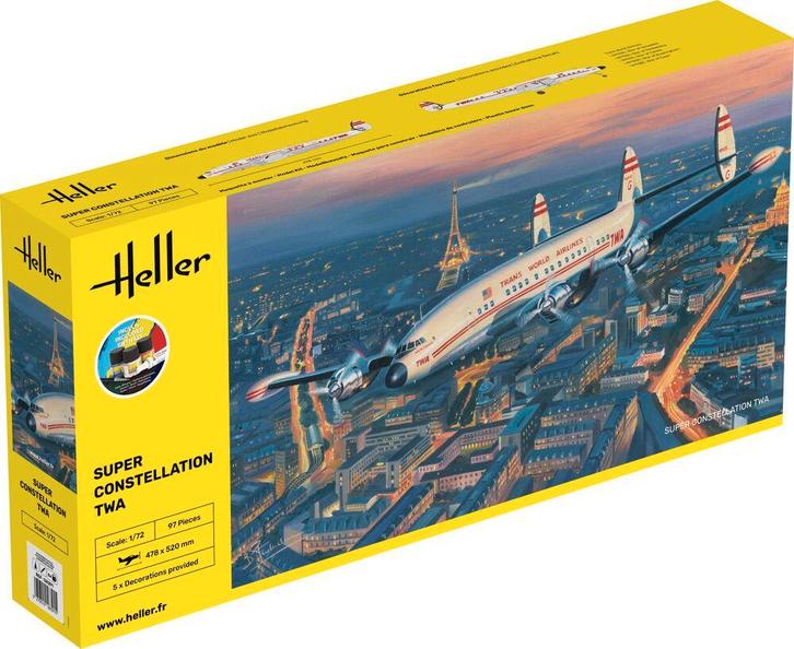 Heller 58391 STARTER KIT Super Constellation TWA Bouwpakket, Hobby en Vrije tijd, Modelbouw | Vliegtuigen en Helikopters, Nieuw