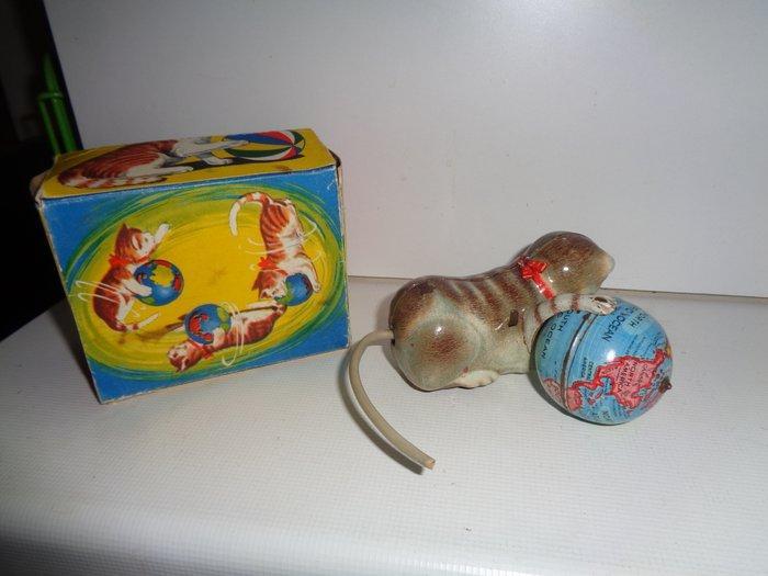 Köhler - Kat met rollende wereldbol, verpakt - Opwindbaar, Antiek en Kunst, Antiek | Speelgoed