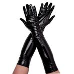 Lakleer Latex Lange Handschoenen Zwart, Verzenden, Nieuw, Feestartikel
