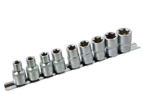 E-Torxdoppen Set Met Doppenrail - 1/2 - Inwendige Torxdopp, Doe-het-zelf en Verbouw, Gereedschap | Handgereedschap, Nieuw, Ophalen of Verzenden