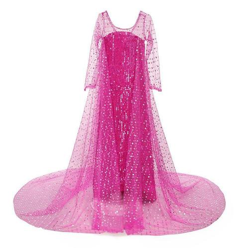 Prinsessenjurk - Roze Elsa jurk met sleep, Kinderen en Baby's, Carnavalskleding en Verkleedspullen, Nieuw, Ophalen of Verzenden