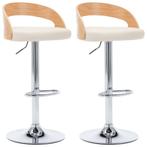 Barkrukken Gebogen Hout Creme | B-keuze | Scherpe Prijs, Huis en Inrichting, Draaibaar, 60 tot 90 cm, Nieuw, Ophalen of Verzenden