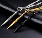 Lange heren ketting Cross zilverkleurig, Sieraden, Tassen en Uiterlijk, Kettingen, Verzenden, Nieuw, Zilver, Overige materialen