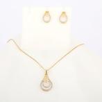 2-delige sieradenset - 14 karaat Geel goud - 0.68ct. tw., Sieraden, Tassen en Uiterlijk, Antieke sieraden