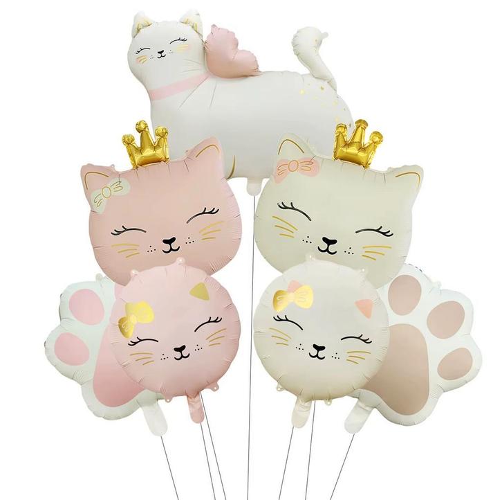 5-delige folie ballon set Sweet Cat, Dieren en Toebehoren, Katten-accessoires, Nieuw, Verzenden