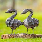 sculptuur, Twee zwanen - 250 mm - Metaal