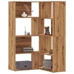 vidaXL Boekenkast 4-laags hoek 85x85x140 cm hout artisanaal, Huis en Inrichting, Verzenden, Nieuw, Overige houtsoorten