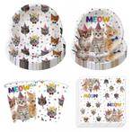 50-delige set Happy Cats met bordjes, bekertjes en servetten, Nieuw, Verzenden
