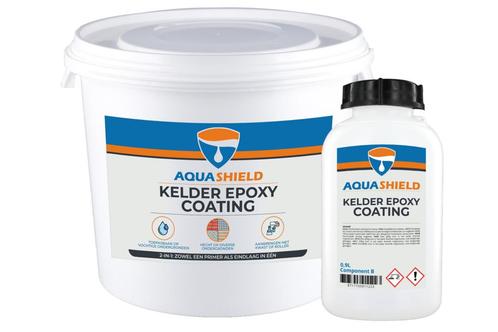 Aquashield Aquashield kelder epoxy coating 4 liter, wit, Doe-het-zelf en Verbouw, Isolatie en Afdichting, Nieuw, Verzenden