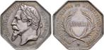 Oktogonaler zilverjeton o J Frankreich Napoleon Iii 1852-..., Postzegels en Munten, Penningen en Medailles, Verzenden
