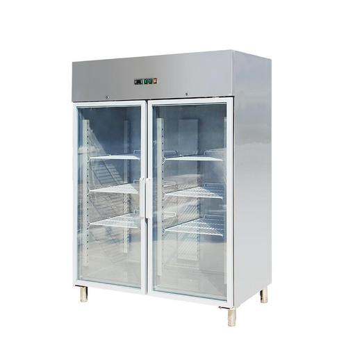 RVS koelkast met glazen deuren GN2/1 1400-1333 Liter -2° tot, Zakelijke goederen, Horeca | Keukenapparatuur, Koelen en Vriezen