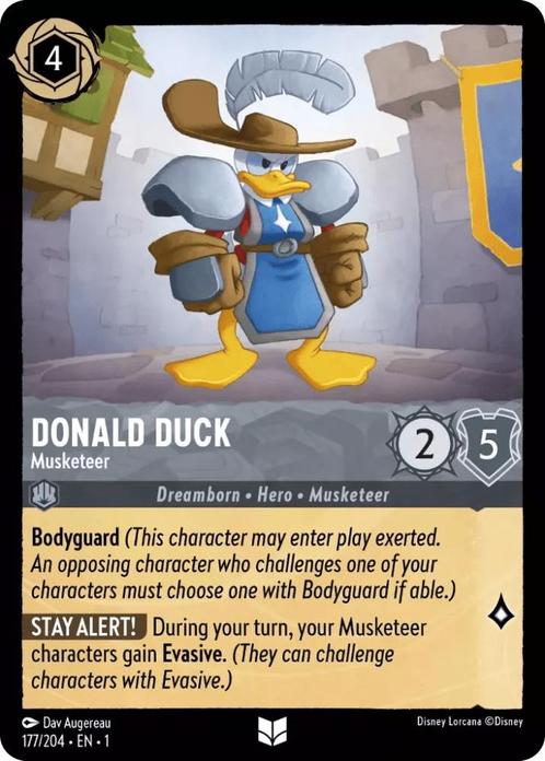 [177/204] - DONALD DUCK - Musketeer ENG NON-FOIL [M/NM], Verzamelen, Disney, Ophalen of Verzenden