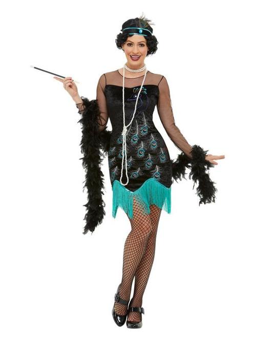 Jaren 20 flapper kostuum pauw, Kleding | Dames, Carnavalskleding en Feestkleding, Nieuw, Ophalen of Verzenden