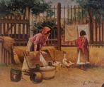 Italiaanse school (XX) - Scena rurale, Antiek en Kunst, Kunst | Schilderijen | Klassiek