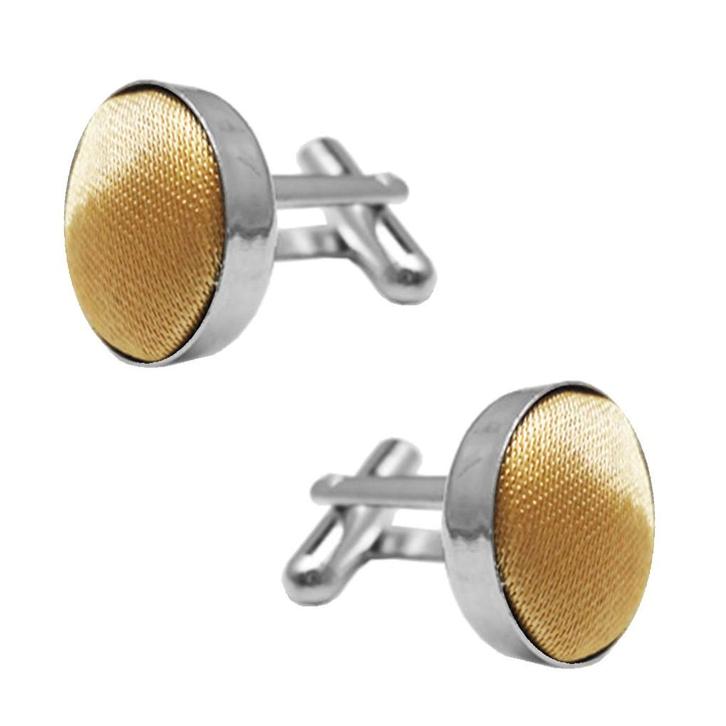 Fako Bijoux - Manchetknopen - Staal & Zijde - Ø 16mm -, Sieraden, Tassen en Uiterlijk, Manchetknopen, Verzenden