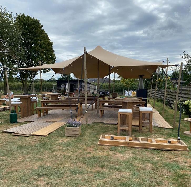 Stretchtent/partytent te huur/huren, Hobby en Vrije tijd, Feestartikelen | Verhuur, Nieuw, Verzenden