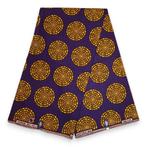 Afrikaanse wax print stof - Paars en Geel Mystic Circle Webs, Hobby en Vrije tijd, Stoffen en Lappen, Ophalen of Verzenden, Nieuw