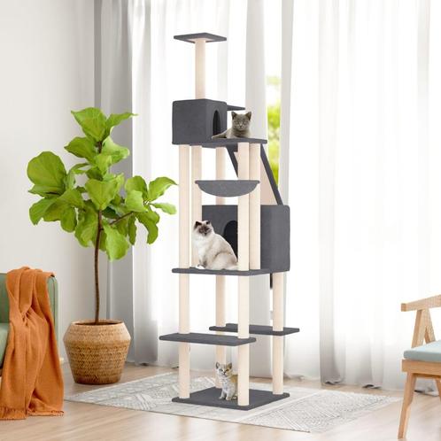 vidaXL Kattenmeubel met sisal krabpalen 201 cm donkergrijs, Dieren en Toebehoren, Katten-accessoires, Nieuw, Verzenden