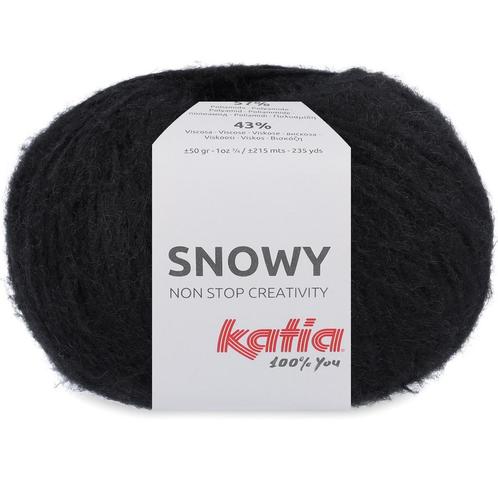 Katia Snowy - 103 zwart - Garen met Pluche Look, Hobby en Vrije tijd, Breien en Haken, Ophalen of Verzenden
