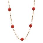 Gouden vintage collier met bloedkoraal 18 kt, Sieraden, Tassen en Uiterlijk, Kettingen, Ophalen of Verzenden, Nieuw