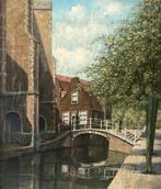 W.F. LInschoten (XX) - Gezicht  op Delft, Antiek en Kunst