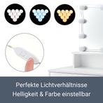 Schminktafel / kaptafel Zoey - Wit - Incl. Spiegel &amp; LED lam, Verzenden, Nieuw