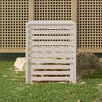 vidaXL Compostbak 82,5x82,5x99,5 cm massief grenenhout wit, Tuin en Terras, Overige Tuin en Terras, Verzenden, Nieuw