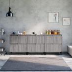 vidaXL Dressoirs 3 st 60x35x70 cm bewerkt hout grijs sonoma, Huis en Inrichting, Verzenden, Nieuw, 50 tot 100 cm, 25 tot 50 cm