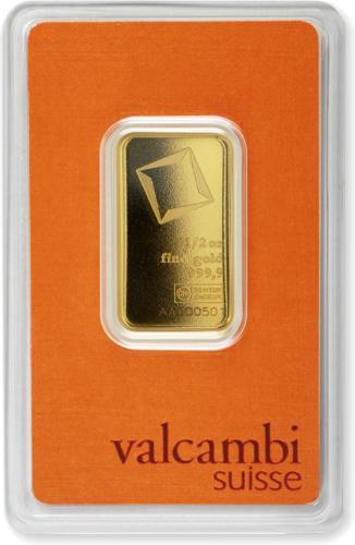 1/2 oz goudbaar Valcambi (met certificaat), Postzegels en Munten, Edelmetalen en Baren, Goud, Verzenden