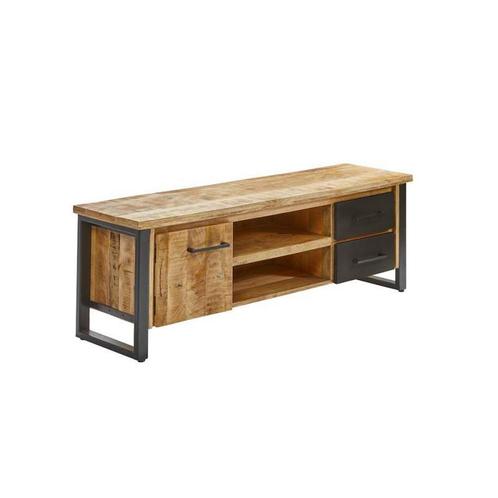 San Remo tv-dressoir, mangohout (nieuw, A-keuze), Huis en Inrichting, Kasten | Televisiemeubels, Nieuw, Overige houtsoorten, Metaal