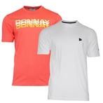 Donnay Donnay Heren - 2-Pack - T-Shirt Daks + Vince - Perzik, Kleding | Heren, Verzenden, Nieuw