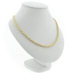 Gouden gedraaide schakel ketting | 61,5 cm (veerring), Sieraden, Tassen en Uiterlijk, Kettingen, Ophalen of Verzenden, Gebruikt