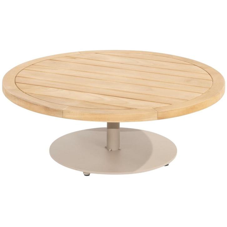 Volta teak salontafel centrale poot latte 80 cm. Ø (H 30) 4, Tuin en Terras, Tuintafels, Nieuw, Ophalen of Verzenden