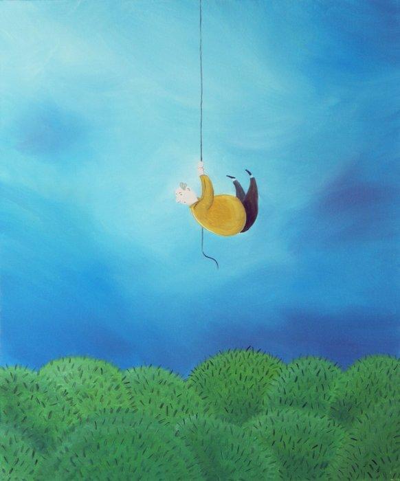 Bruno Aimetti - AÏe ! - No reserve, Antiek en Kunst, Kunst | Schilderijen | Modern