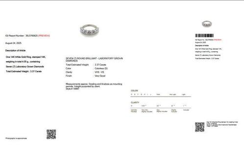 Zonder Minimumprijs - Eeuwigheidsring - 14 karaat Witgoud -, Sieraden, Tassen en Uiterlijk, Antieke sieraden
