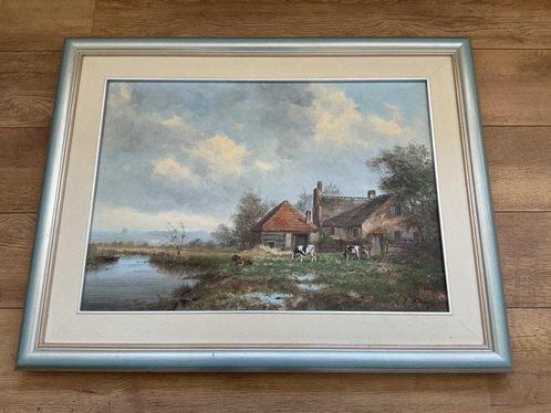A.J. Temming (1942) - Landschap met koeien, Antiek en Kunst, Kunst | Schilderijen | Klassiek