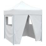 vidaXL Partytent met 4 zijwanden inklapbaar 2x2 m staal wit, Verzenden, Nieuw, Partytent