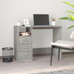 vidaXL Bureau met lades 102x50x76 cm bewerkt hout betongrijs, Huis en Inrichting, Bureaus, Verzenden, Nieuw