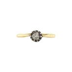 Gouden solitair ring met roosdiamant 14 krt, Ophalen of Verzenden, Nieuw